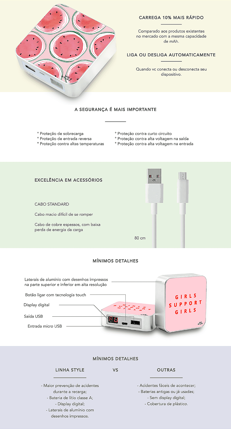 Powerbank carregador portatil arco íris 2 | We Stuff